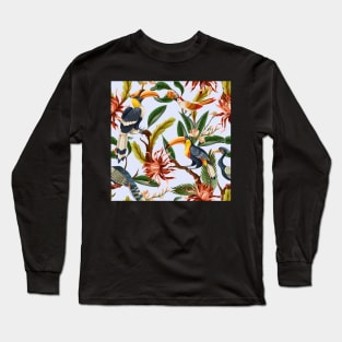 exotic birds pattern 2 Long Sleeve T-Shirt